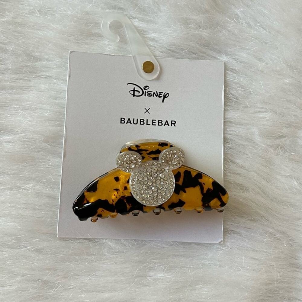 NEW Baublebar X Disney Tortoise Shell Rhinestone Mickey Hair Claw Clip